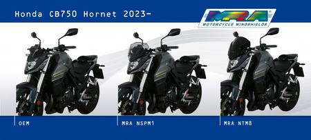 Szyba motocyklowa MRA HONDA CB 750 HORNET  2023, forma NTM, bezbarwna